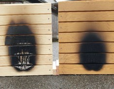 Holz Fassaden Element nach Beflammung